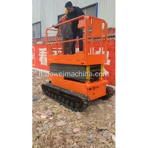 Ascensore semovente di forbici del cingolo della tavola di sollevamento della piattaforma di lavoro aerea della Cina sulle piste